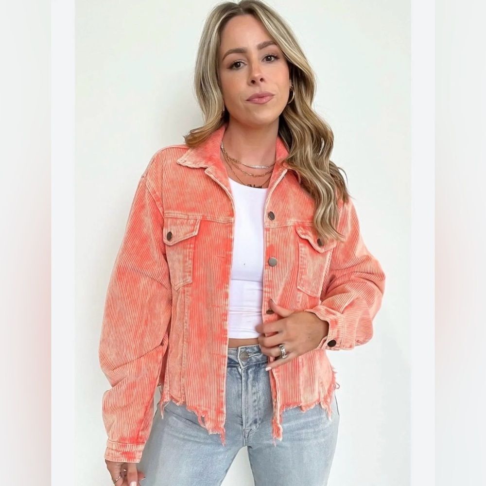 POL Corduroy Trucker Oversized Jacket